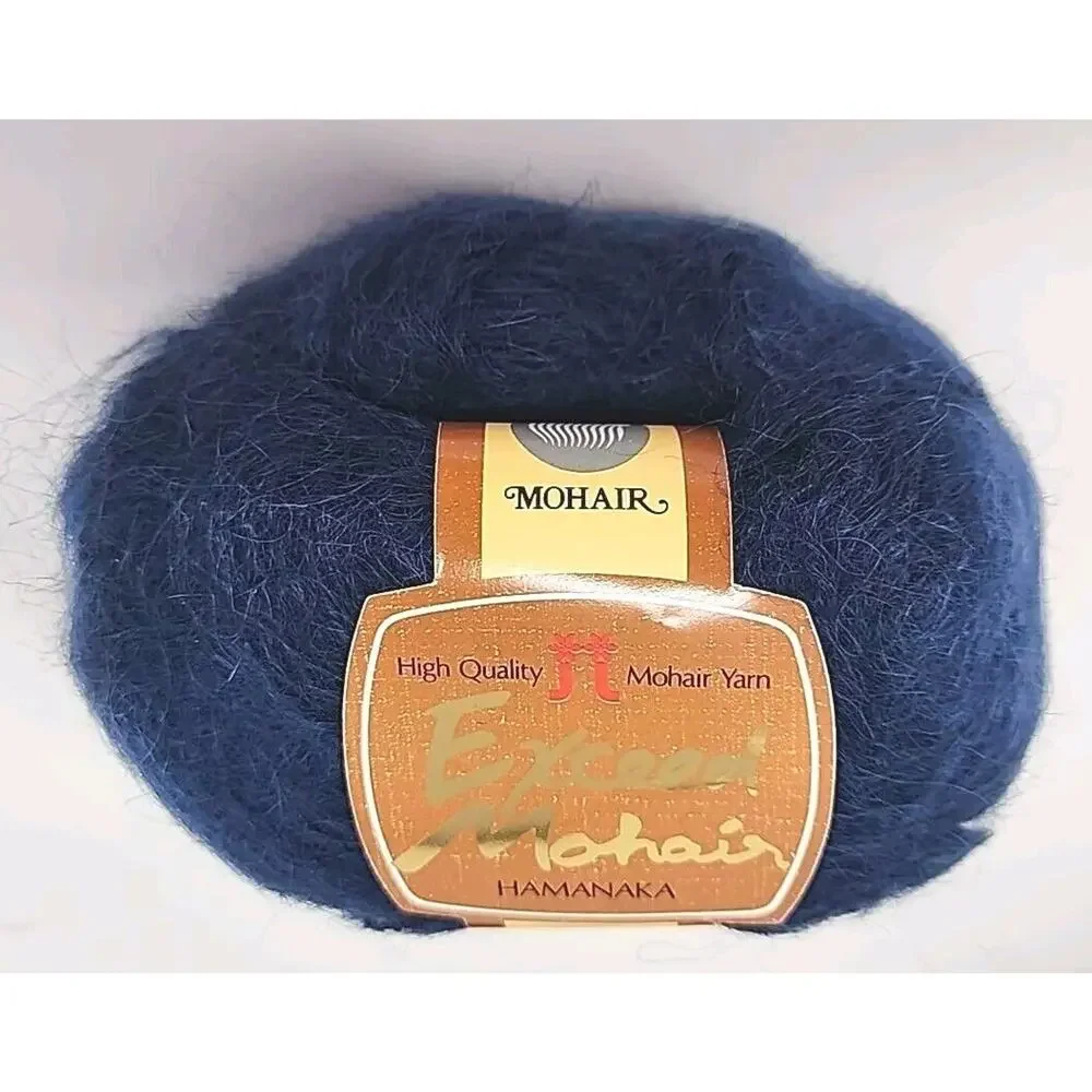 Hamanaka Exceed Mohair Wool Yarn Color 15 Dark Blue 40g Approx. 100m 5-ball‎ set